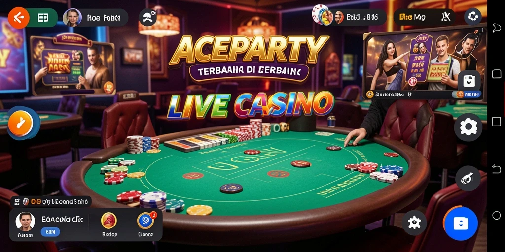 Tampilan gameplay Live Casino ACEPARTY yang seru dan interaktif.
