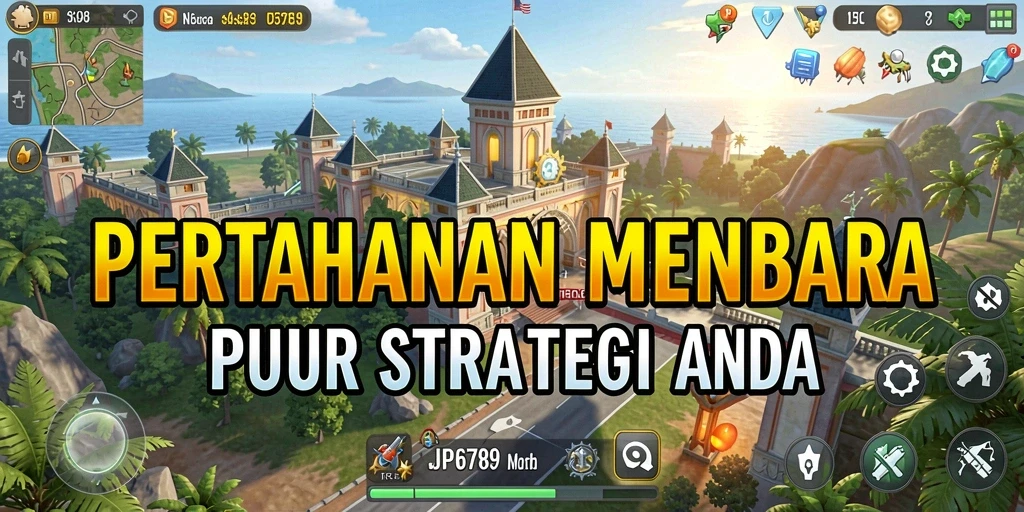 Screenshot gameplay menakjubkan dari JP6789, menampilkan aksi Tower Defense yang intens.
