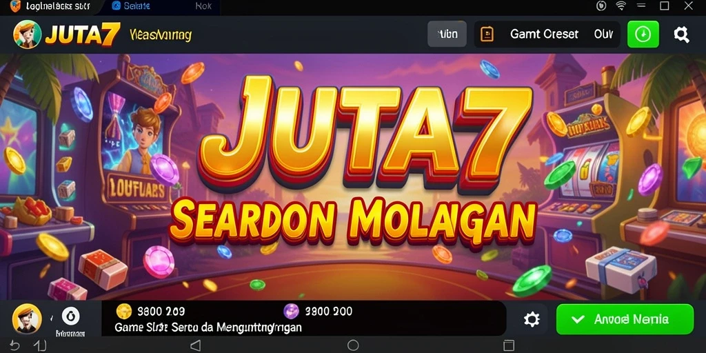 Tampilan gameplay seru dalam JUTA7 dengan gulungan berputar.