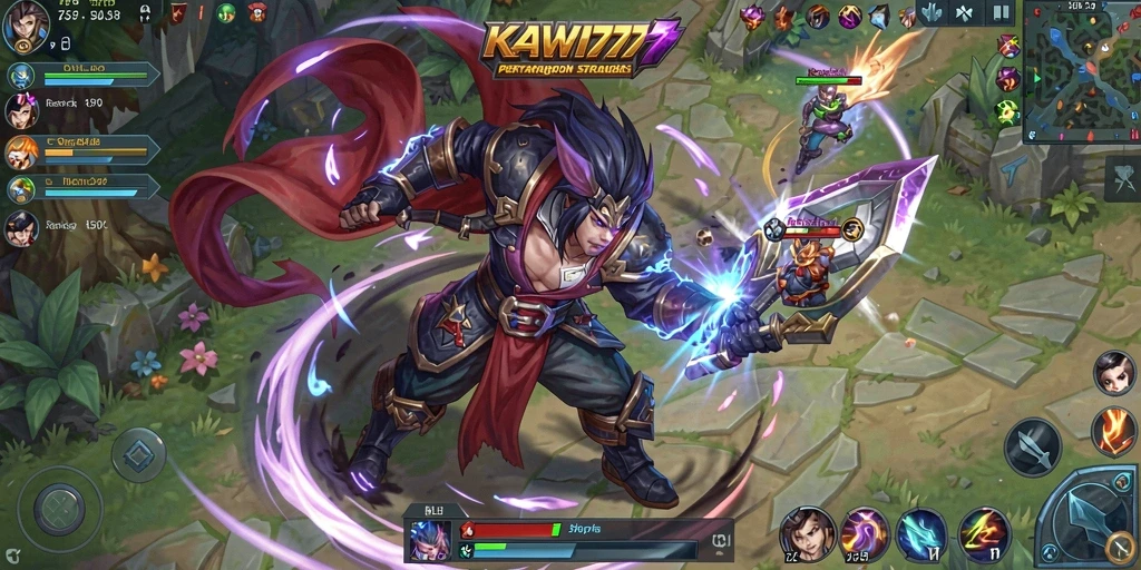 Screenshot menampilkan aksi seru dalam pertarungan tim di KAWI777.