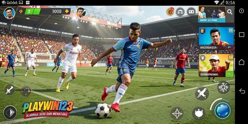 Tampilan seru gameplay <strong>PLAYWIN123</strong> dalam pertandingan olahraga.