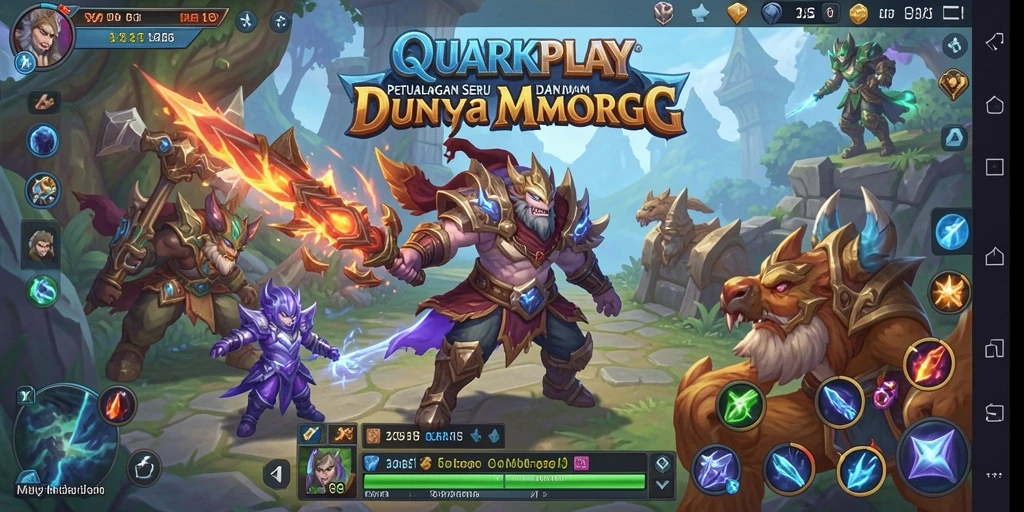 Tampilan gameplay seru dalam dunia MMORPG QUARKPLAY.