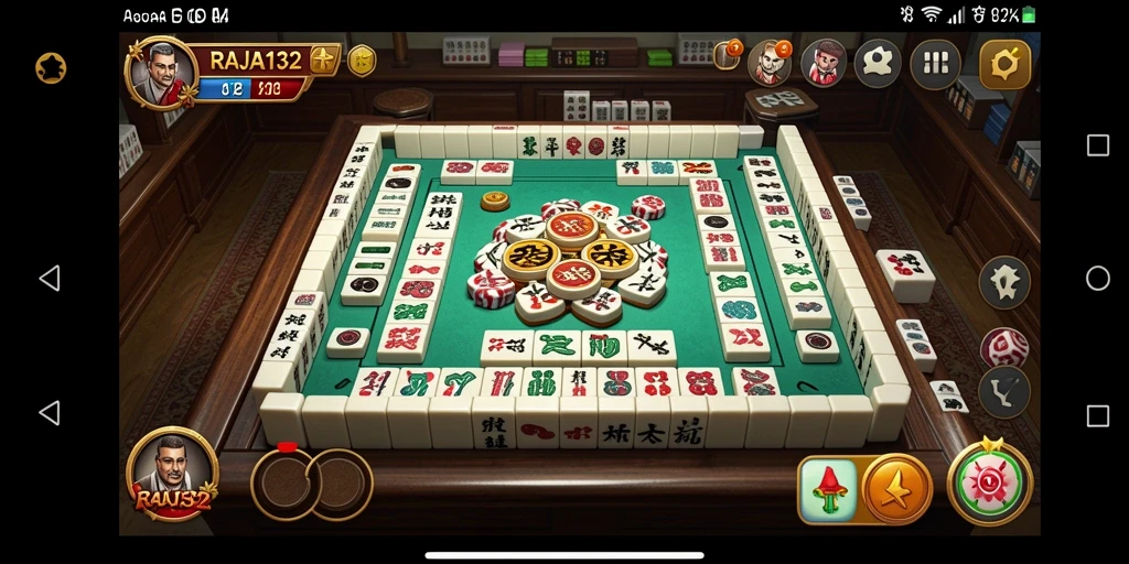 Tampilan gameplay seru dari RAJA132 yang penuh tantangan Mahjong.